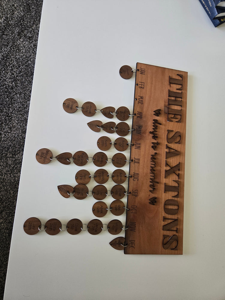 Family Birthday Calender